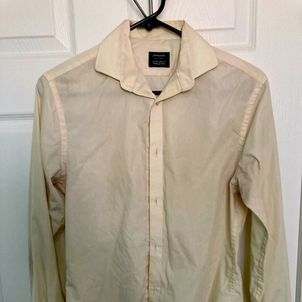 Yellow dress shirt. XS slim petite